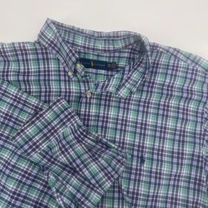 Ralph‎ Lauren Men's Plaid Button Down Long Sleeve Shirt 2XB